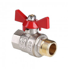 Кран шаровой полнопроходной VALTEC BASE VT.218.N (ВР/НР, PN40, t150°C, ручка-бабочка красная)