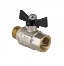 Кран шаровой полнопроходной VALTEC PERFECT VT.318.N (ВР/НР, PN80, ручка-бабочка черная)