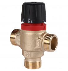 ROMMER RVM-0121-164320 Термостатический смесительный клапан для систем отопления и ГВС 3/4  НР 20-43°С KV 1,6 (боковое смешивание)