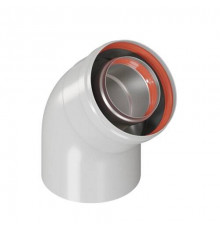 Отвод 45° для коаксиального дымохода ROMMER D60/100 мм (для конвекционных котлов)