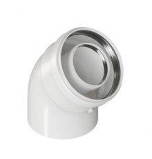 Отвод 45° для коаксиального дымохода ROMMER D60/100 мм (для конденсационных котлов)