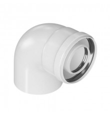 Отвод 90° для коаксиального дымохода ROMMER D60/100 мм (для конденсационных котлов)